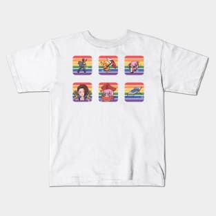 Pride Summer Gaming Sticker Pack 01 Kids T-Shirt